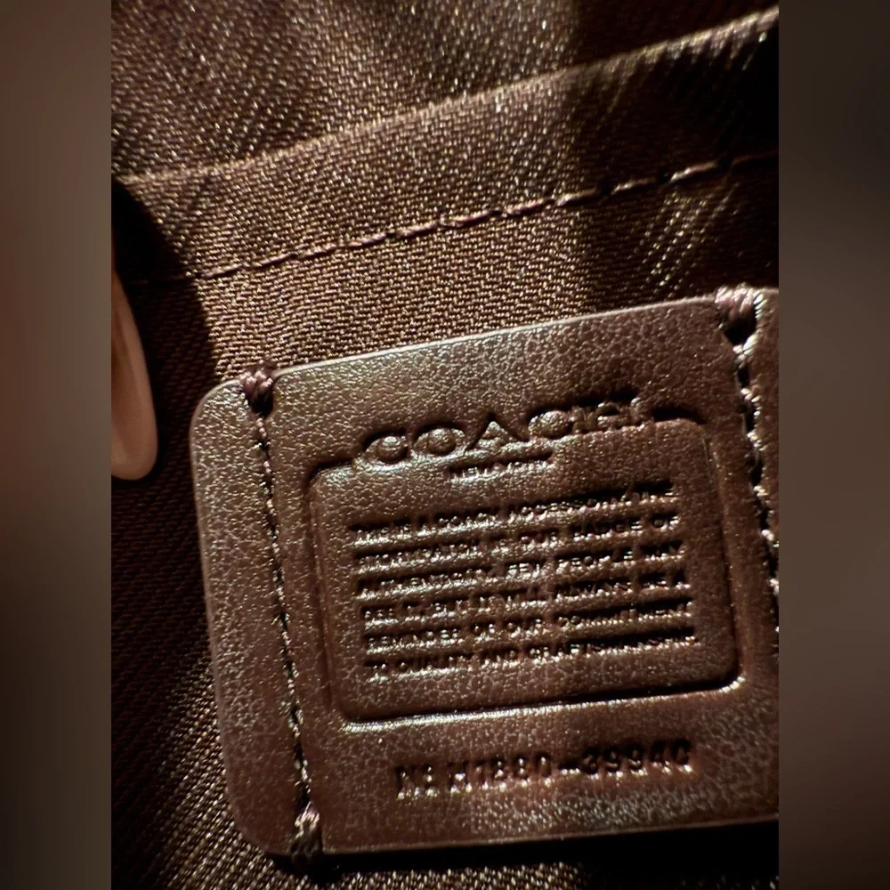 COACH Metallic Pebbled Leather Convertible Belt Bag Berry Pink Silver Like New